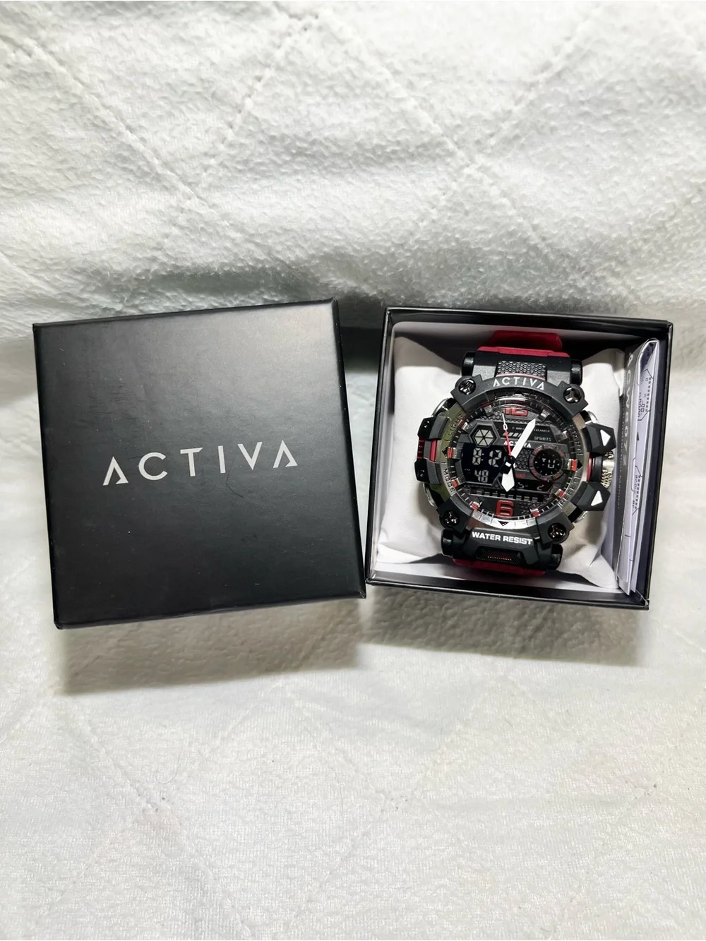 NEW! ACTIVA Men's Red and Black Sport Digital-Analog Watch